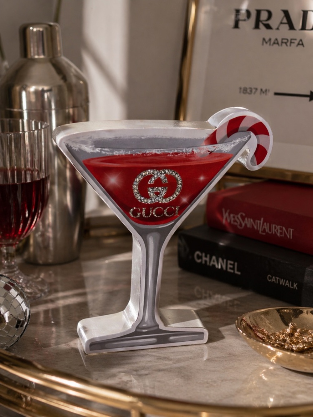 Gucci Red Martini Glass Art NWT - Picture 6 of 6